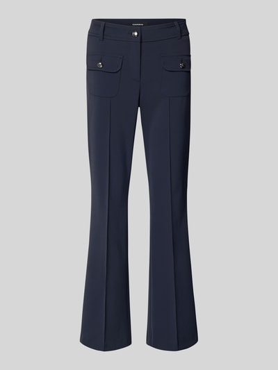 Produktfoto, Flared Fit Stoffhose mit Pattentaschen Modell 'Farah' von Cambio, dunkelblau, elastischer Material-Mix, Ziernähte, glatte Textur