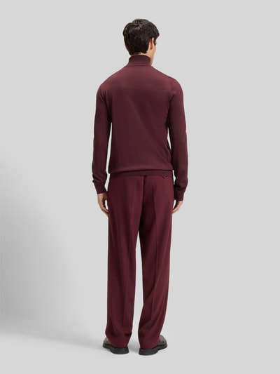 HUGO Regular fit coltrui van merinowol, model 'SAN THOMAS' Bordeaux - 5