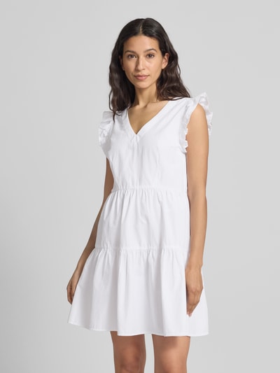 Vero Moda Sukienka casualowa o luźnym kroju z dodatkiem bawełny model ‘FANNI’ Biały 4