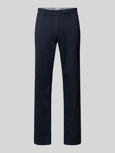 Productfoto, Hose mit Gesäßtaschen Modell 'Evans' van Brax, slim fit herenbroek in donkerblauwe katoenmix met stretch, achterzakken, taillewijdte 46 cm, binnenbeenlengte 81 cm