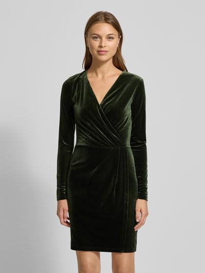 mbyM Knielanges Kleid mit V-Ausschnitt Modell 'MADENA' Dunkelgruen 4