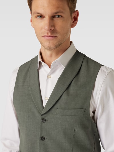 Carl Gross Slim fit gilet met lanawol, model 'Warren' Groen - 3