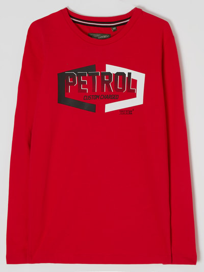 Petrol Shirt met lange mouwen van biologisch katoen  Rood - 1