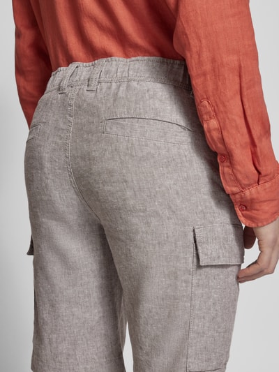 BOSS Orange RElaxed fit korte cargobroek met riemlussen, model 'Sisla' Beige - 3