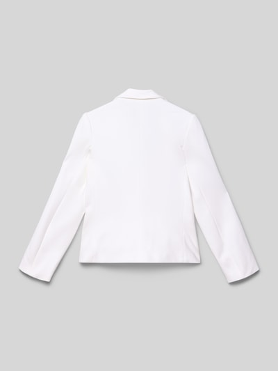 Produktfoto, Regular Fit Blazer aus Viskose-Mix od DANAMADE, biały, kołnierz z połami, zapięcie na guzik, kieszenie z wypustkami, długość tyłu 46 cm, szerokość ramion 31 cm, długość rękawów 48 cm, dziecięcy żakiet z elastycznej mieszanki wiskozy