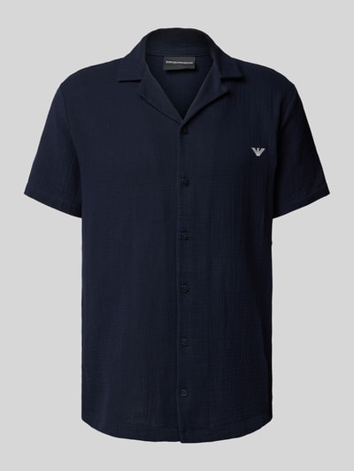 Emporio Armani Pyjama-Oberteil mit Resortkragen Marine 1