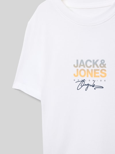 Jack & Jones T-Shirt mit Label-Print Modell 'CANGGU' Weiss 2