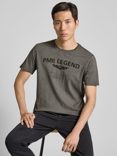 PME Legend T-Shirt mit Label-Print Anthrazit 3