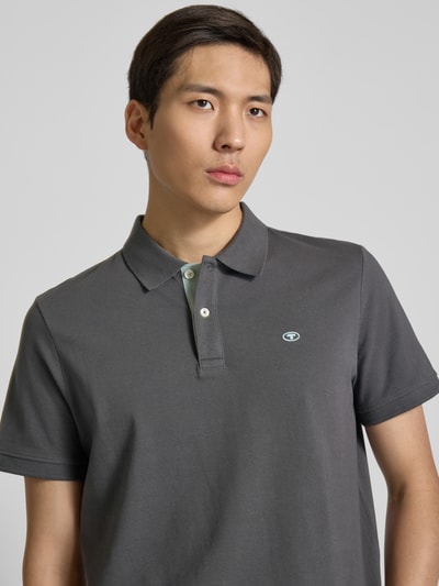 Tom Tailor Regular Fit Poloshirt mit Logo-Stitching Modell 'BASIC' Anthrazit 3