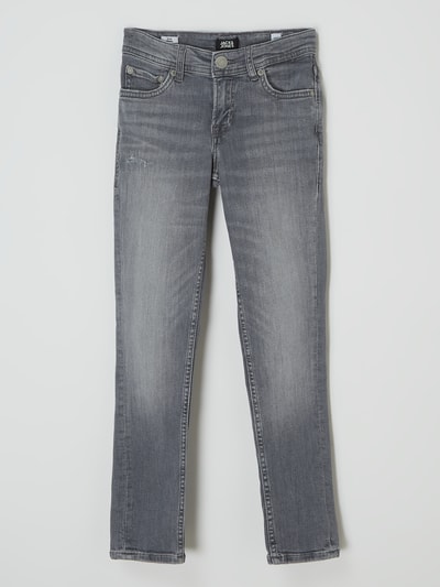 Jack & Jones Slim Fit Jeans mit Stretch-Anteil Modell 'Glenn' Mittelgrau Melange 1