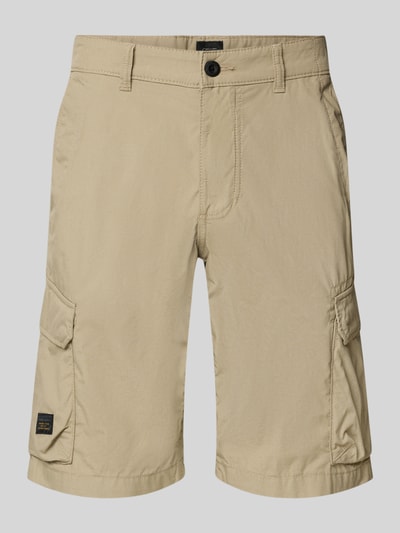 Productfoto, Bermudas met cargozakken van camel active in beige, puur katoen, regular fit, steekzakken, labeldetail, bandwijdte maat 32: 44 cm, binnenbeenlengte maat 32: 26 cm
