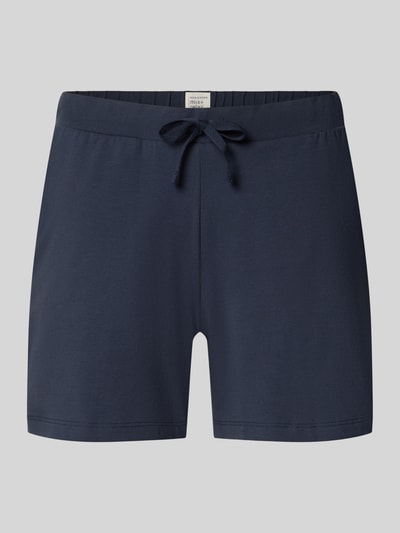 Produktfoto, Regular Fit Pyjama-Shorts aus Baumwoll-Mix von SCHIESSER in Dunkelblau, glatte Oberfläche, elastischer Bund mit Tunnelzug.