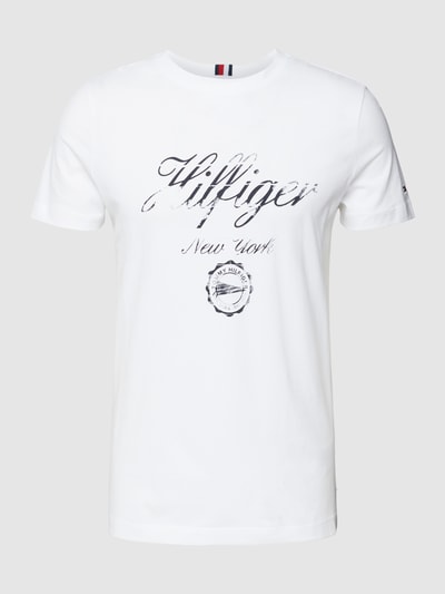 Tommy Hilfiger T-Shirt mit Label-Print Weiss 2