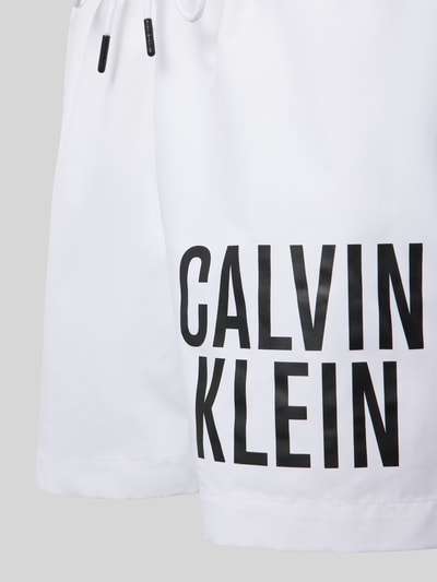 Calvin Klein Underwear Badehose mit Label-Print Weiss 2