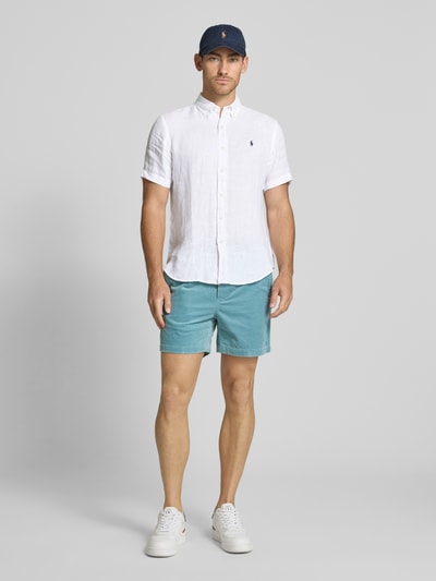Polo Ralph Lauren Custom Fit Leinenhemd mit Button-Down-Kragen Beige 1