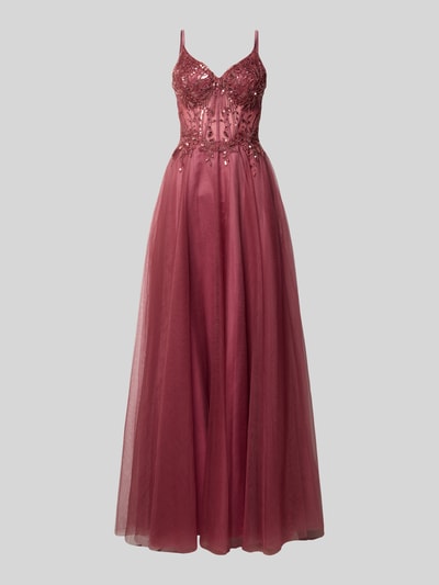 Luxuar Abendkleid mit Herz-Ausschnitt Rot 2