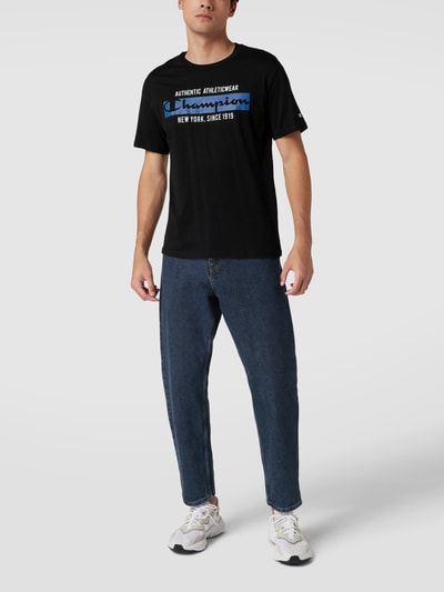 CHAMPION T-Shirt mit Label-Print Modell 'CN BIG LOGO NYC' Schwarz 1