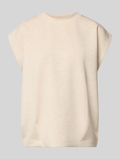 Produktfoto, Sweatshirt aus Viskose-Mix mit Kappärmeln Modell 'Namara' von MOS MOSH, Damen, Loose Fit, Rundhalsausschnitt, beige meliert