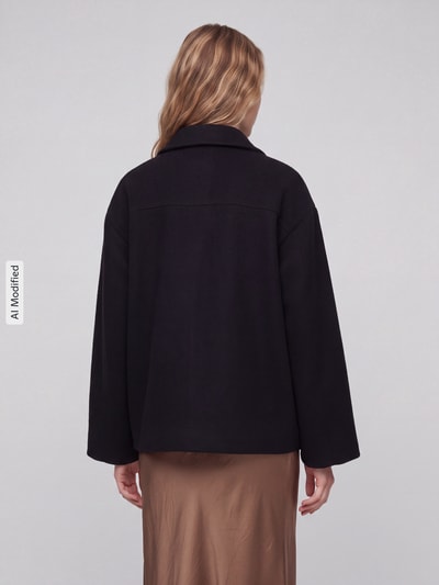 ARMEDANGELS Loose Fit Kurzmantel aus Wolle Modell 'MAJELAA WOOL' Black 5