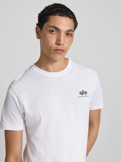 Alpha Industries T-Shirt mit Label-Print Weiss 3