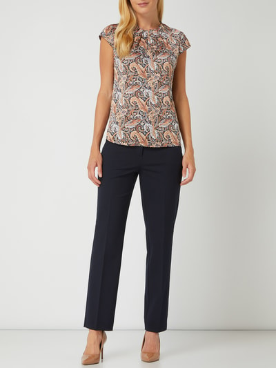 comma Blouseshirt met all-over motief  Camel - 1