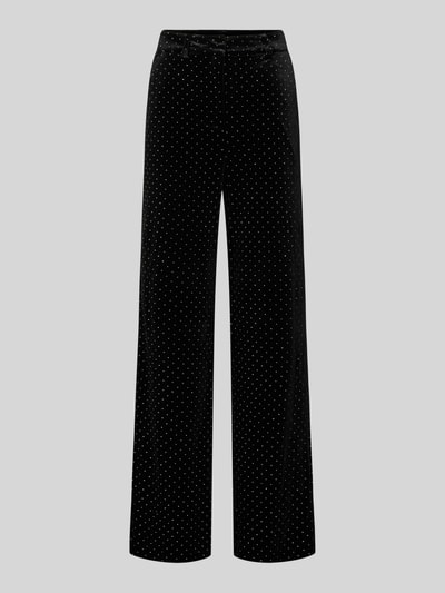 YAS High Waist Hose aus Samt Modell 'HELLA' Metallic Black 2