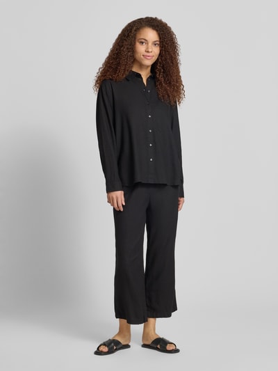 ONLY Relaxed Fit Leinenbluse mit Hemdblusenkragen Modell 'GOA' Black 1
