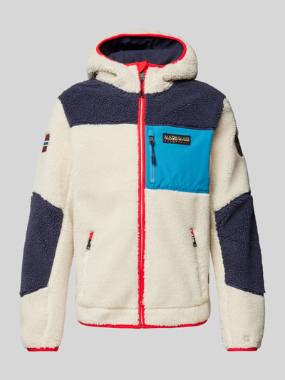 Napapijri Sweatjacke mit Label-Patch Modell 'YUPIK' Offwhite 2