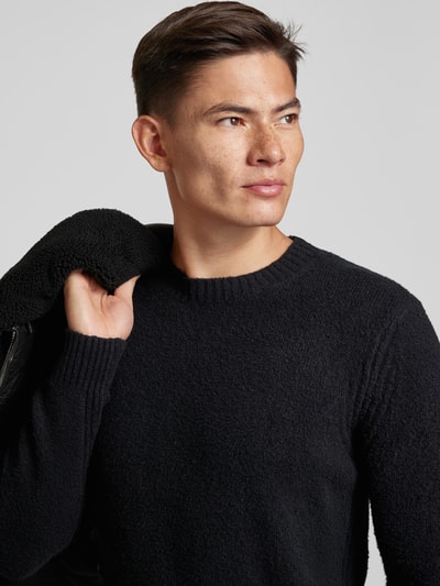 Cinque Gebreide pullover met ronde hals, model 'ZAC' Zwart - 3