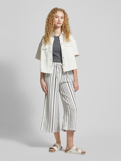 Only Stoffen broek met structuurmotief, model 'THYRA' Offwhite - 1