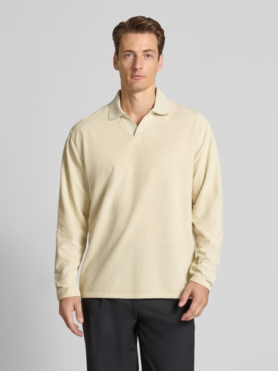 Lindbergh Oversized Poloshirt mit Strukturmuster Stein 4