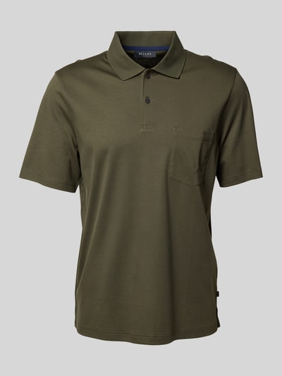 MAERZ Muenchen Slim fit poloshirt met borstzak Olijfgroen - 2