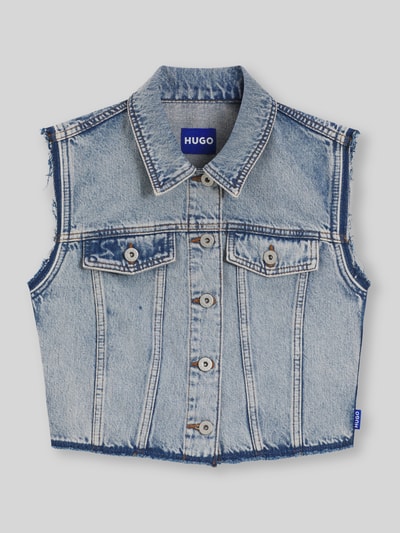 HUGO Blue Regular Fit Cropped Jeansweste Jeansblau 2