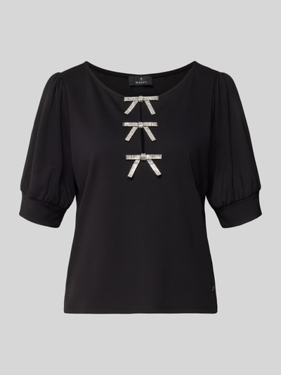 monari Sweatshirt met pofmouwen en strikapplicaties  - 2