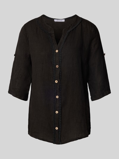 ZABAIONE Regular Fit Leinenbluse mit 3/4-Arm Black 2