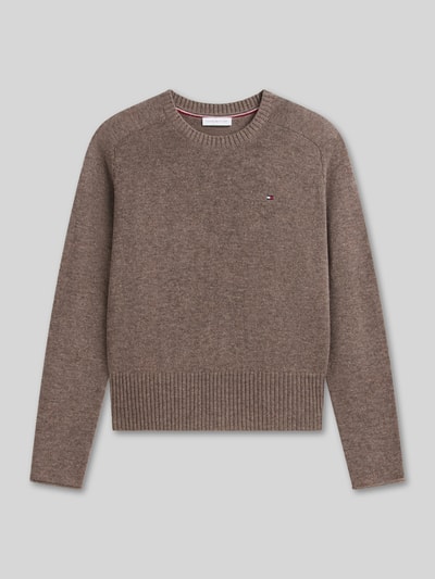 Tommy Hilfiger Slim Fit Pullover aus reiner Wolle Taupe 2