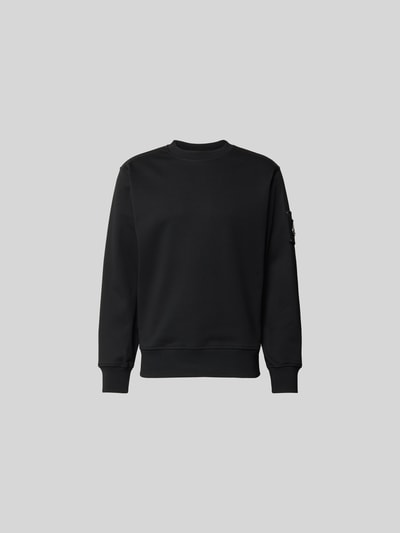 Produktfoto, Sweatshirt mit Rundhalsausschnitt von Moose Knuckles aus reiner Baumwolle in Schwarz, Regular-Fit, elastische Abschlüsse, Logo-Detail