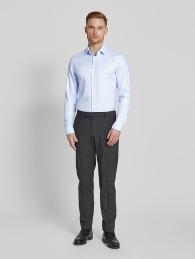 Jake*s Slim Fit Business-Hemd mit extra langem Arm und Kentkragen Bleu 1