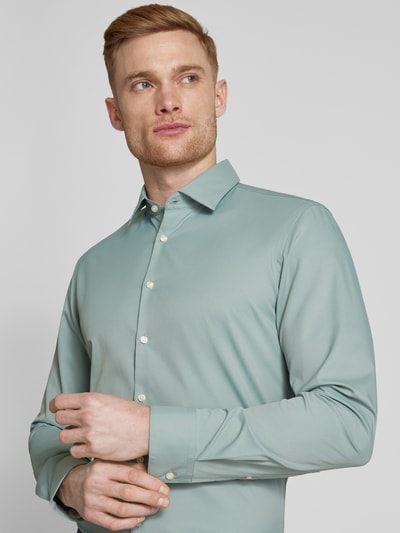 Jake*s Slim fit zakelijk overhemd met kentkraag Lichtgroen - 3