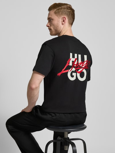 HUGO Regular Fit T-Shirt mit Rundhalsausschnitt Modell 'Dlogotee' Black 3