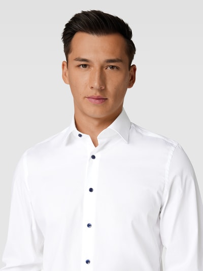 ROY ROBSON Slim Fit Business-Hemd mit abgerundetem Saum Marine 3
