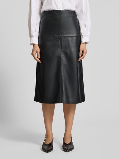 Rich & Royal Midirock in Leder-Optik mit Gehschlitz Black 4