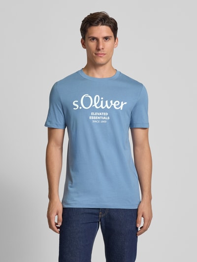 s.Oliver RED LABEL Regular Fit T-Shirt aus reiner Baumwolle Rauchblau 4
