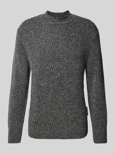 Marc O'Polo Regular Fit Strickpullover aus flauschigem Baumwoll-Woll-Mix Anthrazit 1