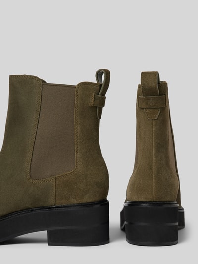 Lauren Ralph Lauren Chelsea Boots aus Leder mit Zugschlaufe Modell 'ADRIANNA' Oliv 2