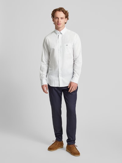 Gant Regular fit vrijetijdsoverhemd met borstzak Offwhite - 1