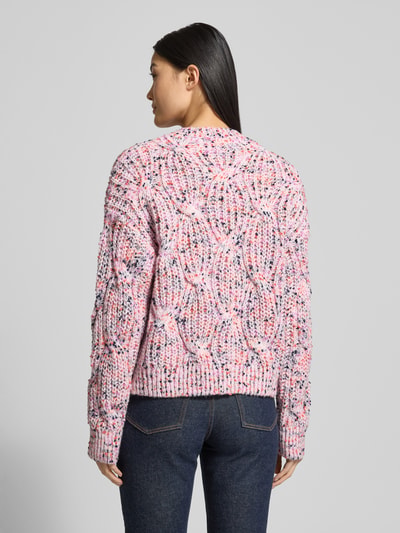 YAS Strickjacke mit Knopfleiste Modell 'CONFETTI' Rosa 5