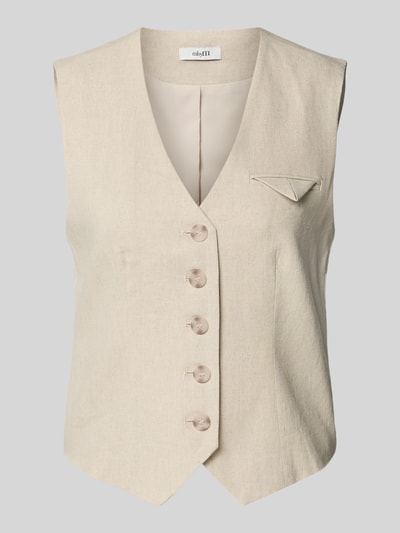 mbyM Linnen gilet met V-hals, model 'Flavio' Beige - 2