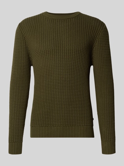Matinique Gebreide pullover met ronde hals, model 'triton' Groen - 2