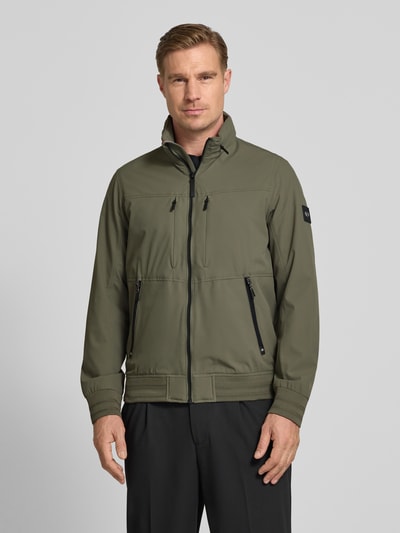 Tom Tailor regular fit functionele jas met sjaalkraag Olijfgroen - 4